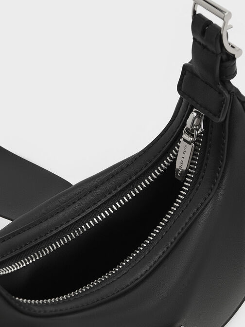 Trice Metallic Accent Belted Shoulder Bag, Noir, hi-res