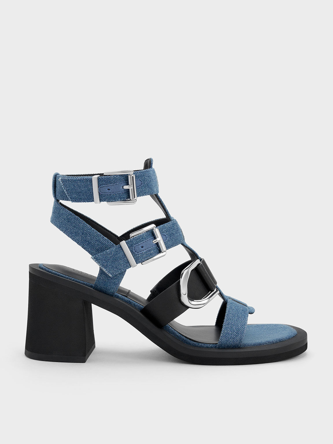 Gabine Denim Gladiator Sandals, Blue, hi-res