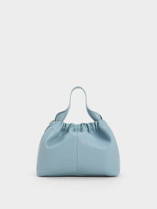 Ally Ruched Slouchy Chain-Handle Bag, Slate Blue, hi-res