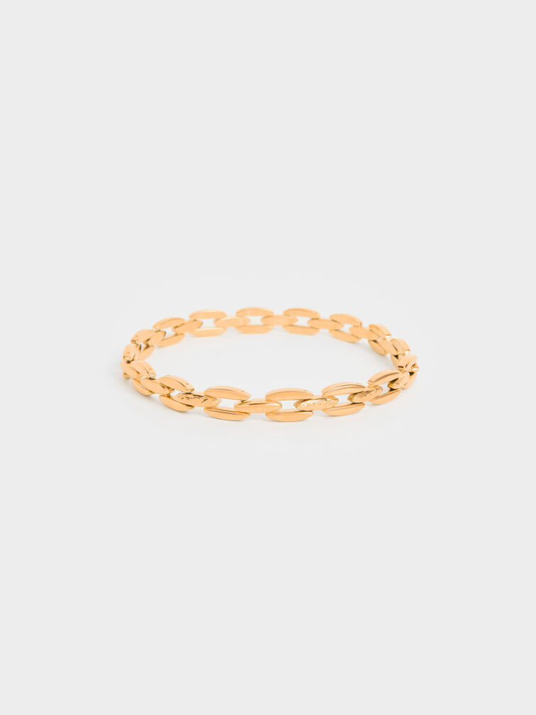 Chain-Link Choker Necklace, Gold, hi-res