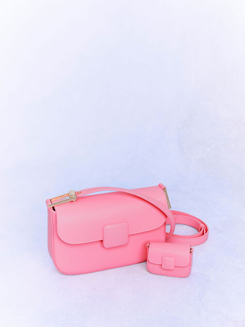 Micro Koa Square Push-Lock Bag, Pink, hi-res