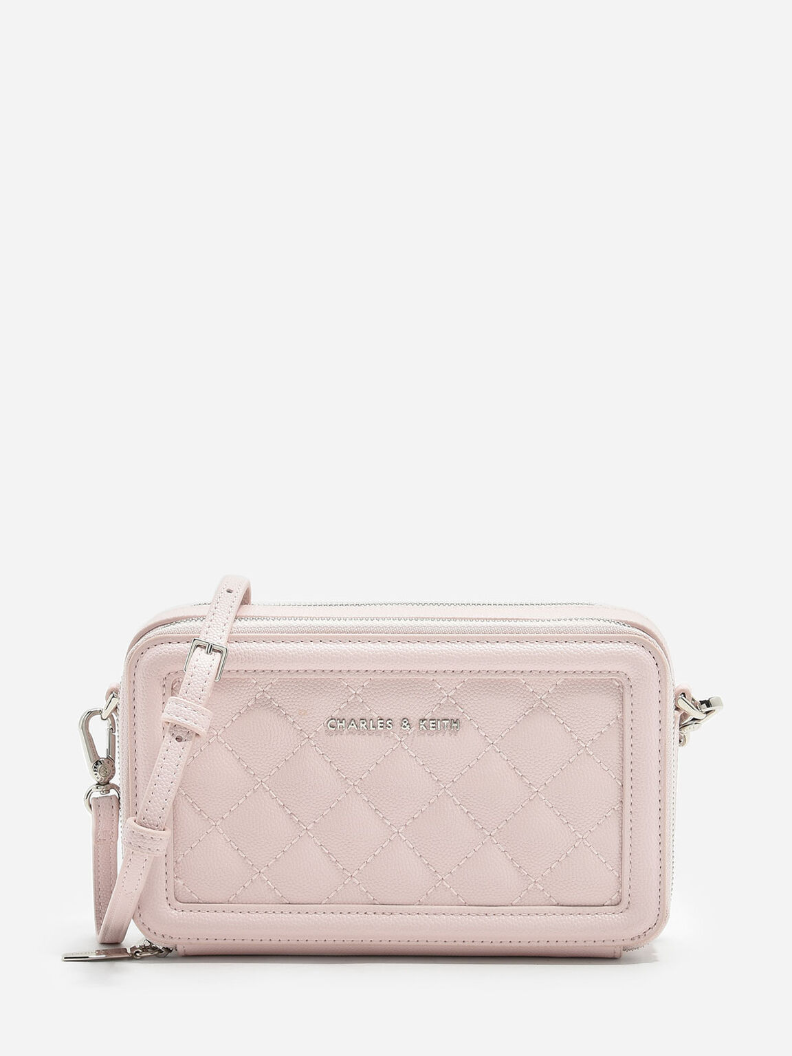 Quilted Boxy Long Wallet, Pink, hi-res