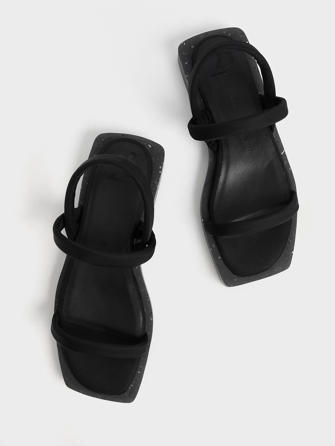 The Anniversary Series: Arabella Recycled Nylon Slingback Sandals, Black, hi-res