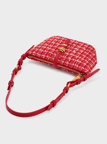 Bolso Geométrico Trudy con Cinturón, Rojo, hi-res
