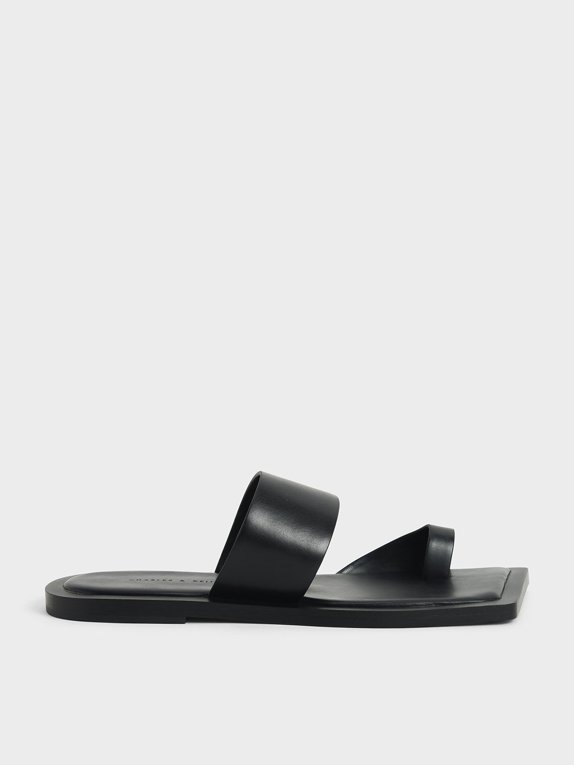 Toe Loop Slide Sandals, Black, hi-res