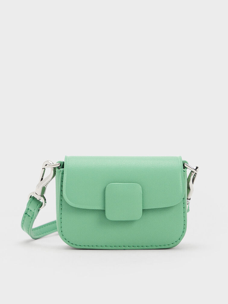 Micro sac à bouton-poussoir carré Koa, Vert, hi-res