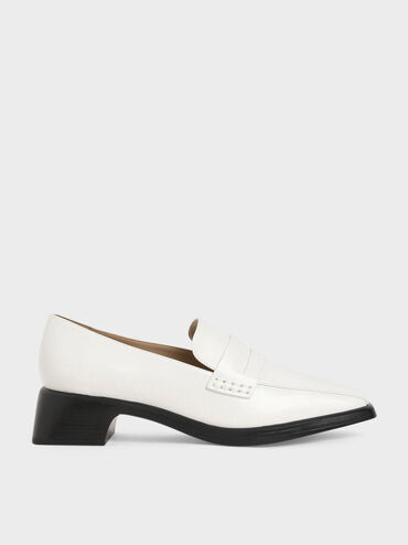 Patent Loafers, White, hi-res