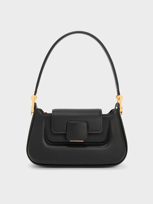 Koa Push-Lock Top Handle Bag, Black, hi-res