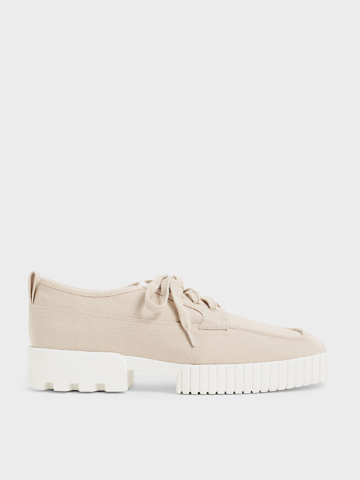 Recycled Polyester Low-Top Sneakers, Beige, hi-res