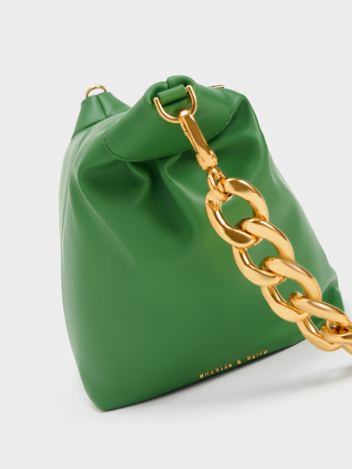 Daki Chain Handle Hobo Bag, Green, hi-res