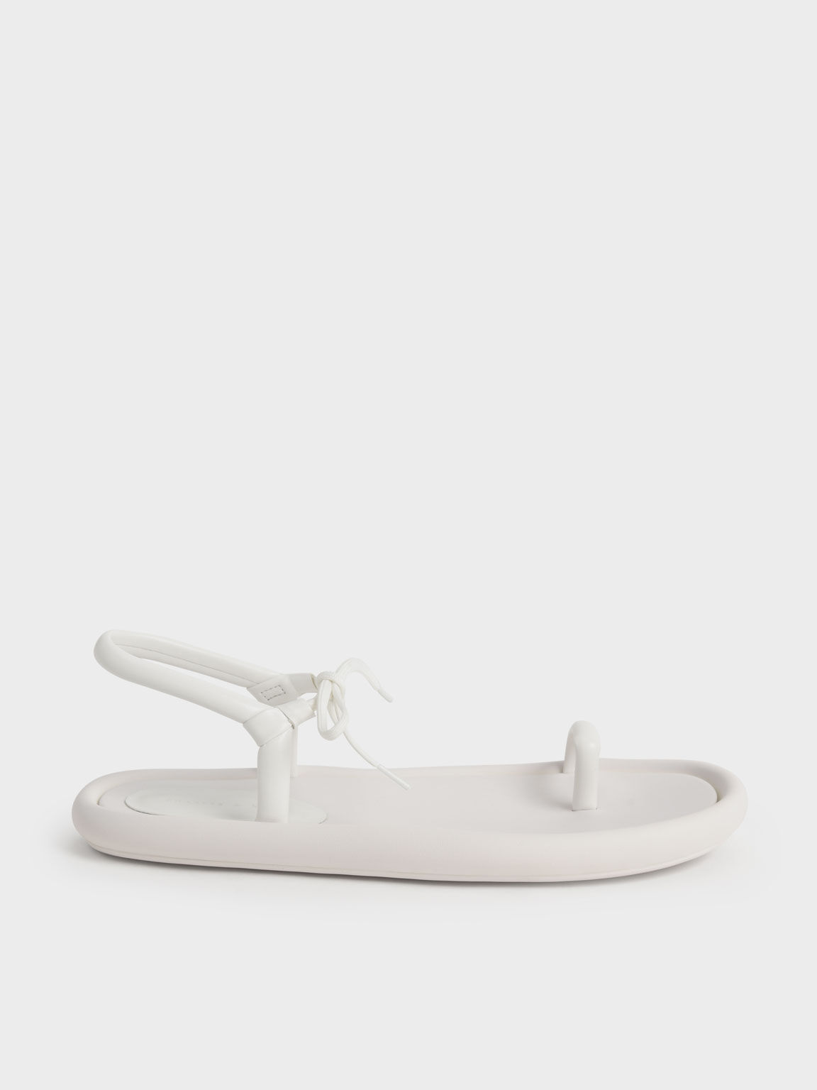 Austell Bow-Tie Toe-Ring Padded Sandals, White, hi-res