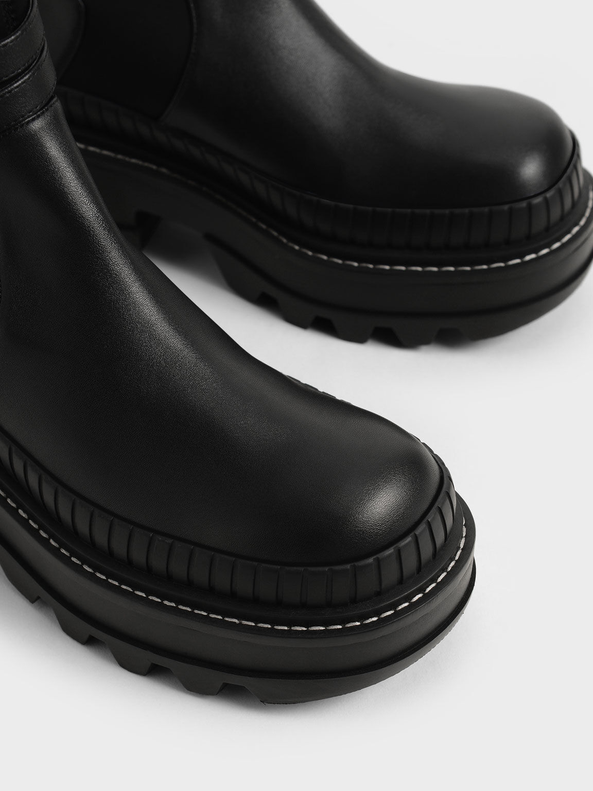 Slip-On Platform Ankle Boots, Black, hi-res