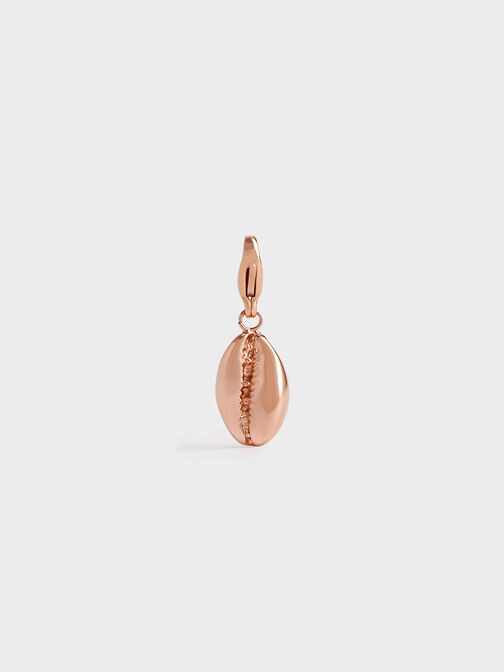 Cowrie Seashell Charm, Rose Gold, hi-res