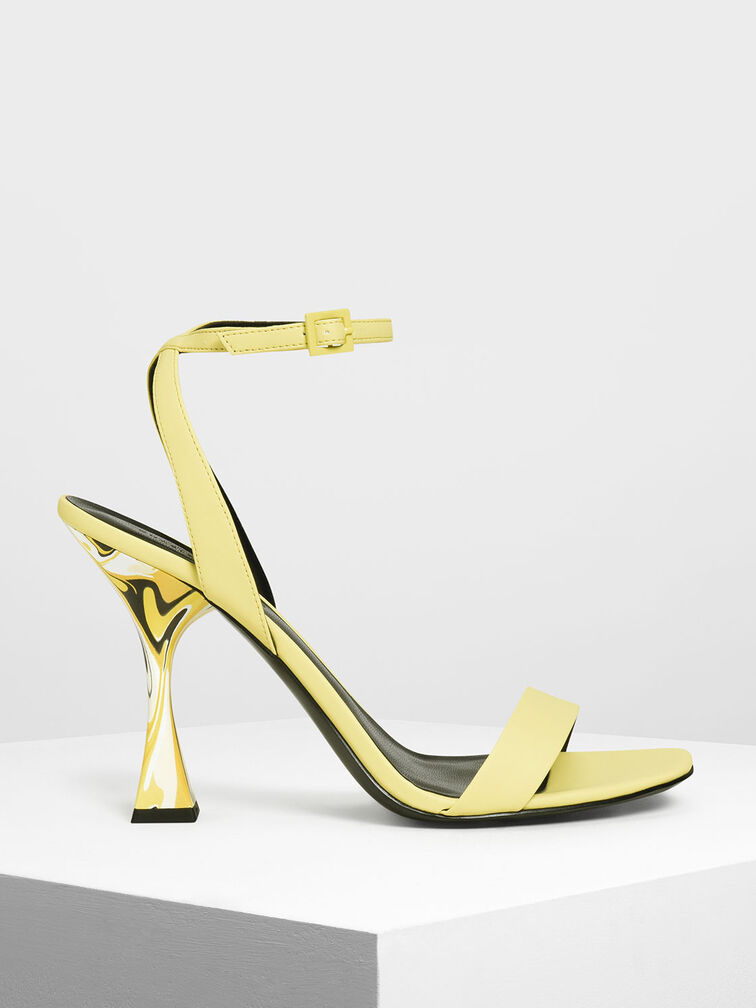 Sculptural Heels, Yellow, hi-res