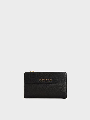 Snap-Button Mini Wallet, Black, hi-res