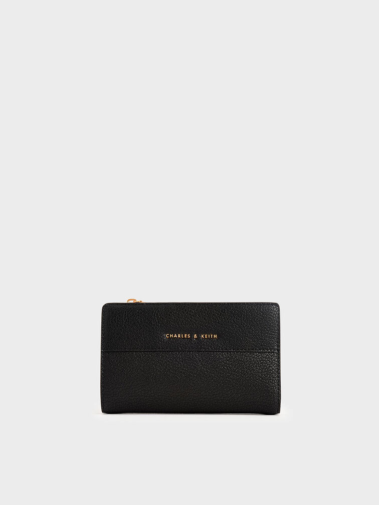 Snap-Button Mini Wallet, Black, hi-res