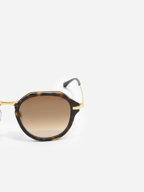 Solana Angular Oval Sunglasses, T. Shell, hi-res