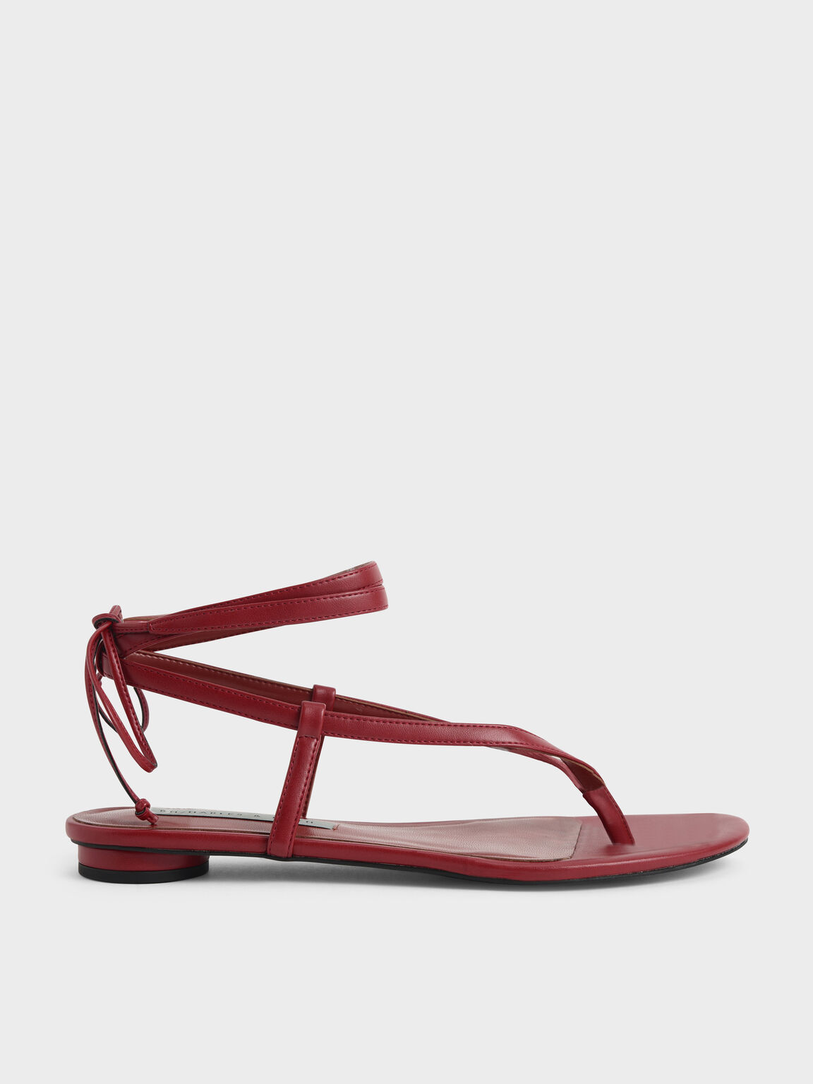 Tie-Around Thong Sandals, Red, hi-res
