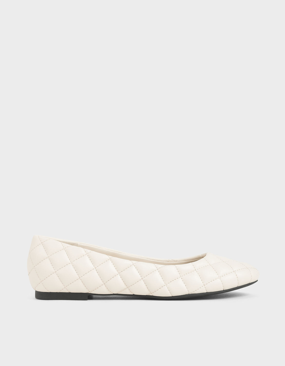 Chalk Quilted Ballerina Flats | CHARLES 