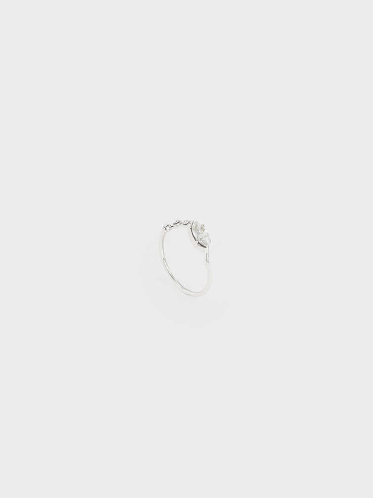Swarovski® Crystal Geometric Ring, Silver, hi-res
