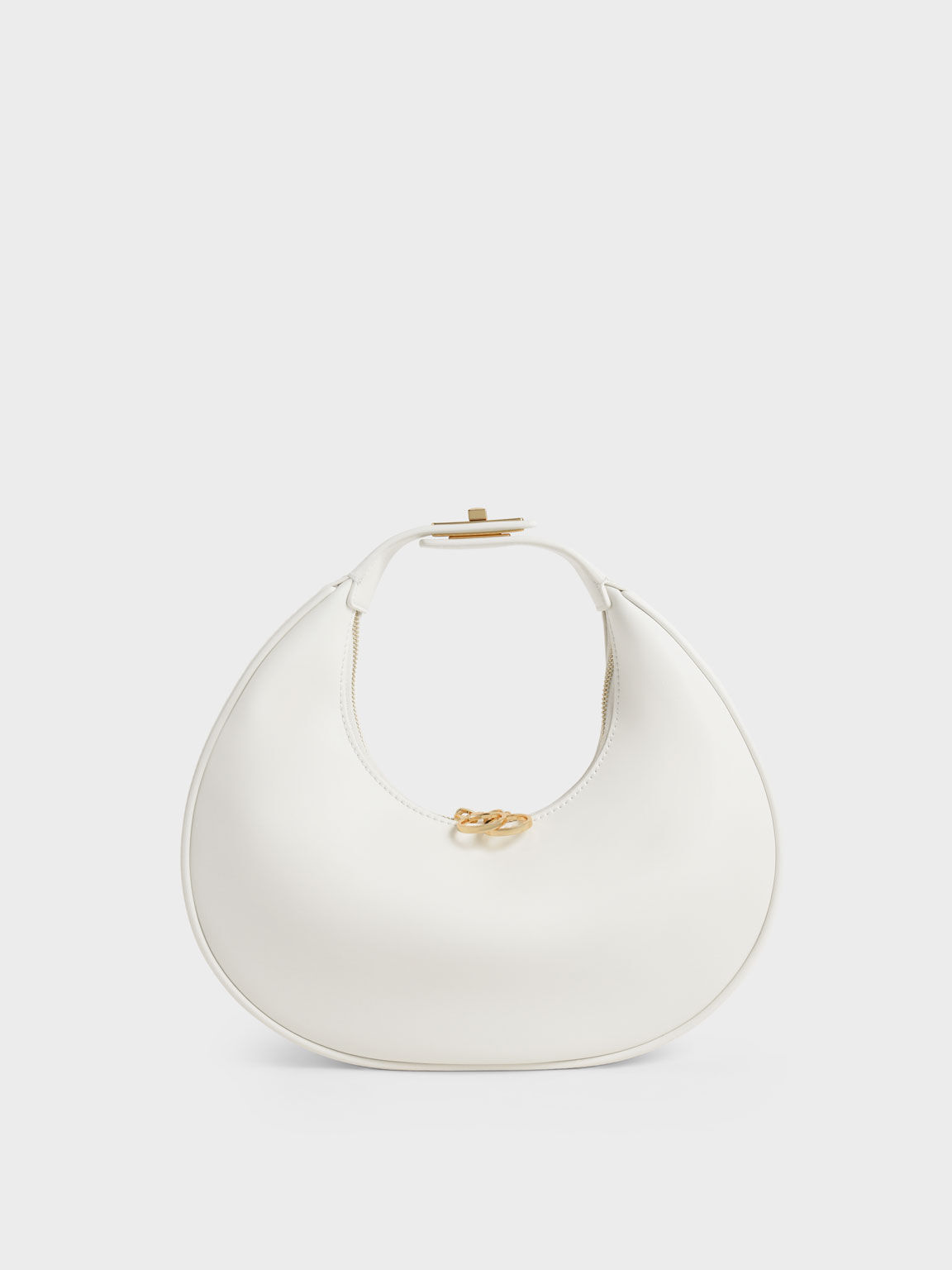 White Crescent Hobo Bag - CHARLES & KEITH FR