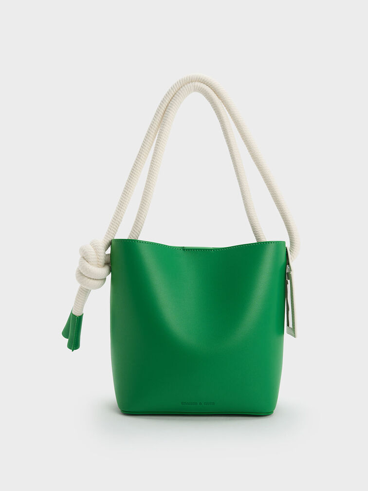 Gwiana Knotted Bucket Bag, Green, hi-res