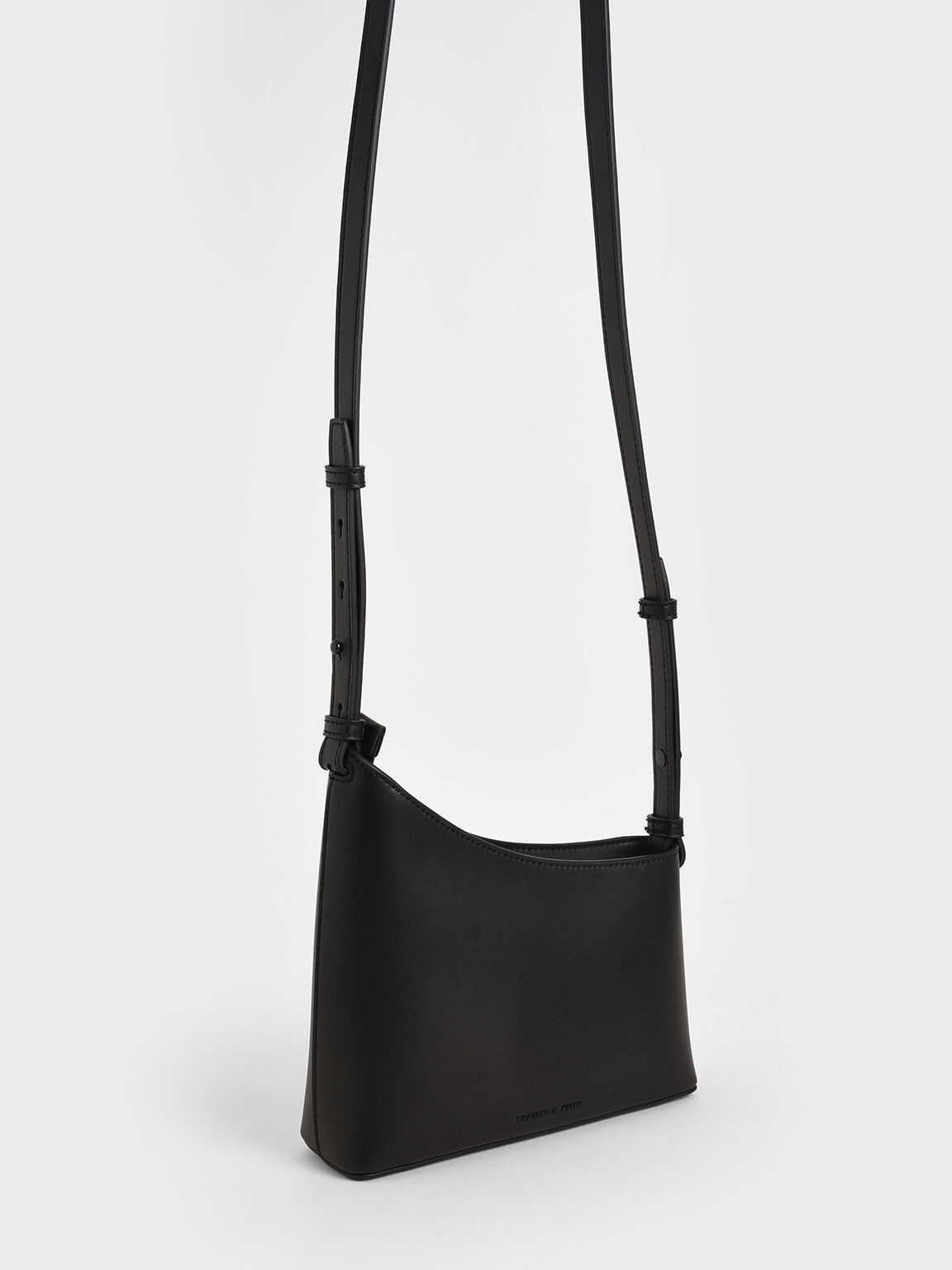 Black Asymmetrical Shoulder Bag - CHARLES & KEITH PT
