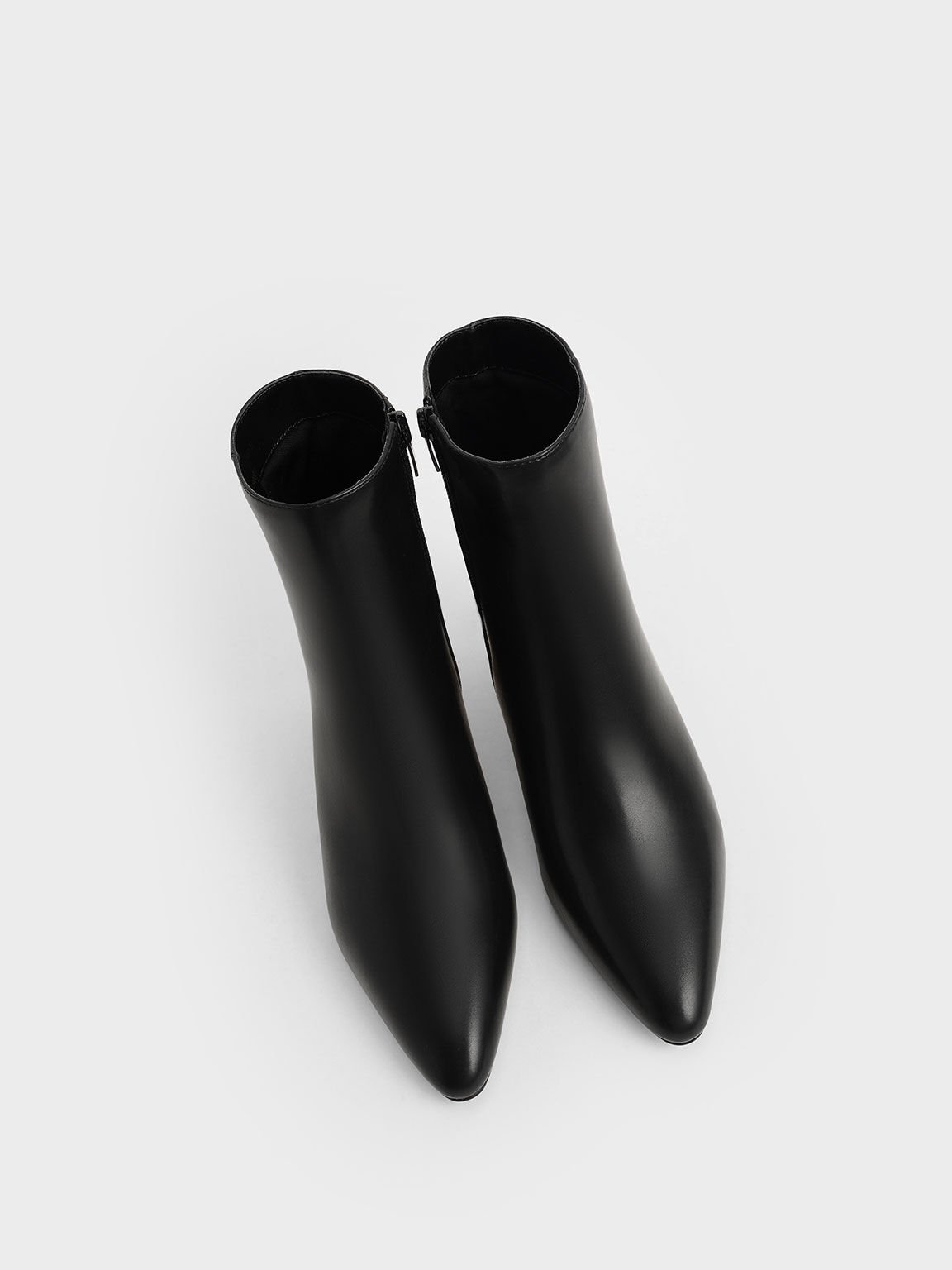 Metallic Accent Ankle Boots, Black, hi-res