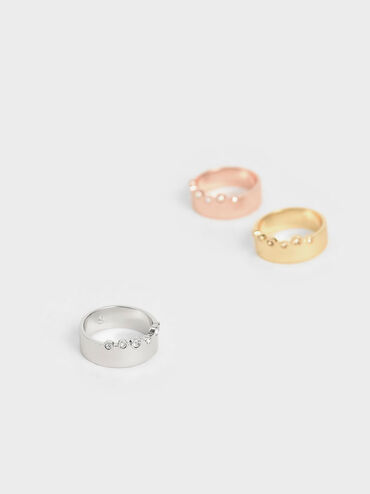 Swarovski® Crystal Studded Ring, Silver, hi-res