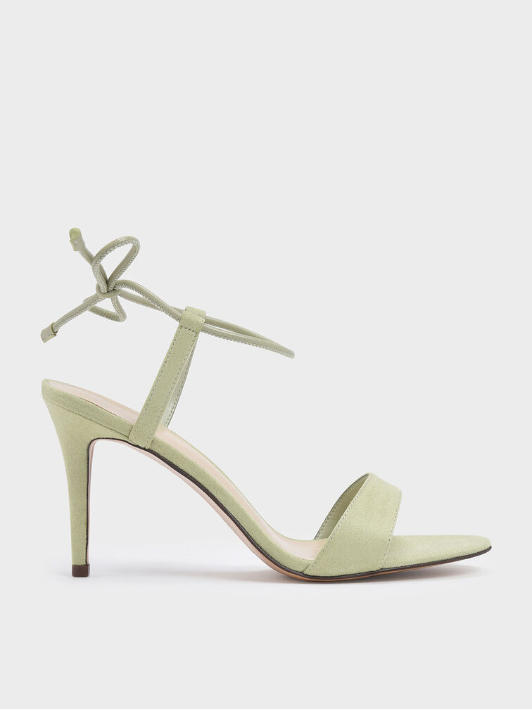 Ankle Tie Stiletto Sandals, Green, hi-res