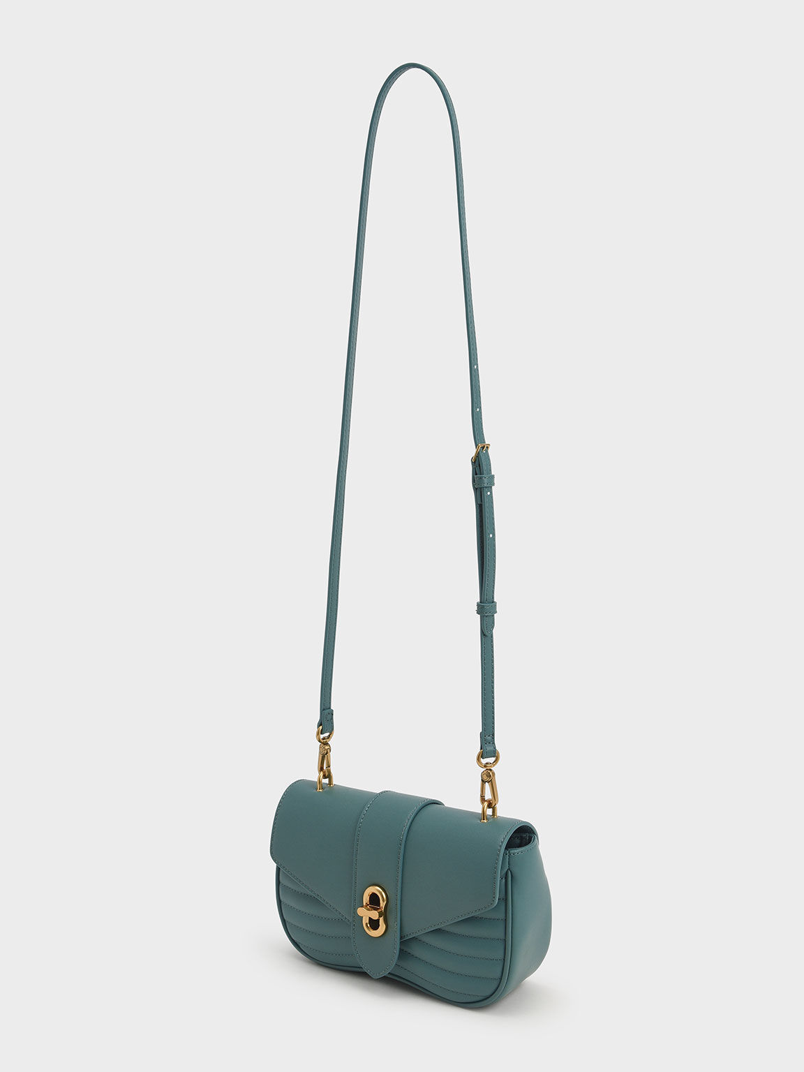 Aubrielle Chain-Handle Panelled Crossbody Bag, Teal, hi-res
