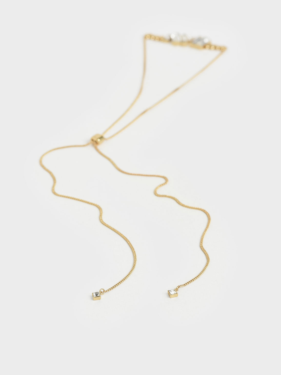 Swarovski® Crystal Embellished Matinee Necklace, Gold, hi-res