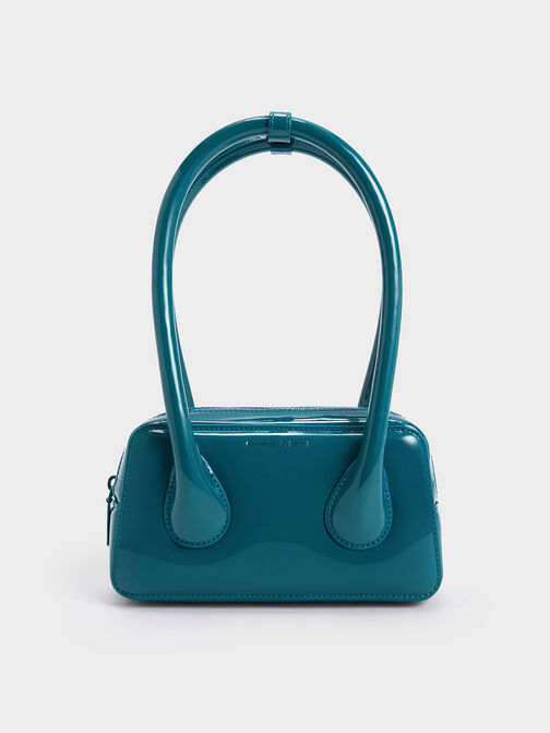 Lula Patent Double Handle Bag, Turquoise, hi-res
