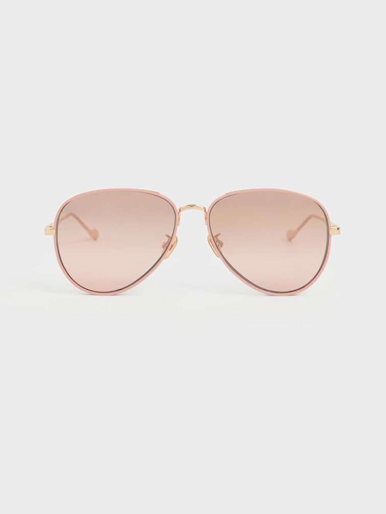 Tinted Aviator Sunglasses, Rosa, hi-res
