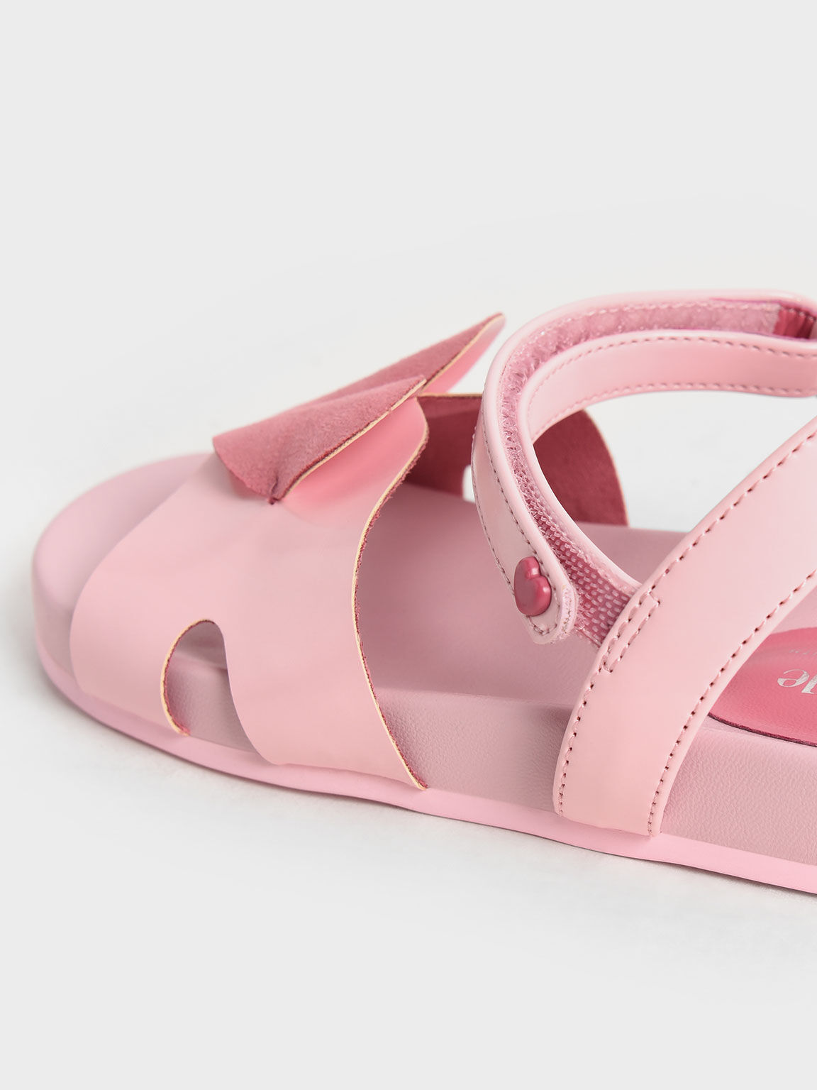 Girls' Heart-Motif Ankle Strap Sandals, Pink, hi-res