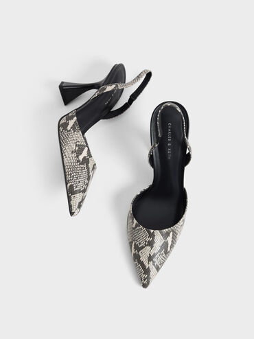 Zapatos de tacón con estampado de serpiente, Animal print natural, hi-res