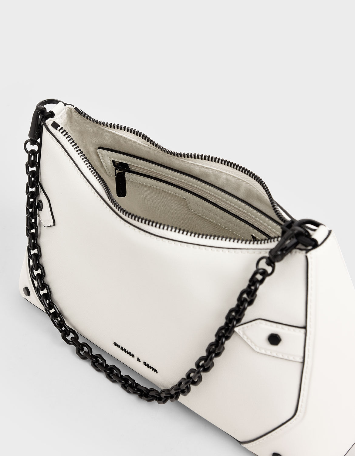 Chain Handle Bag - White