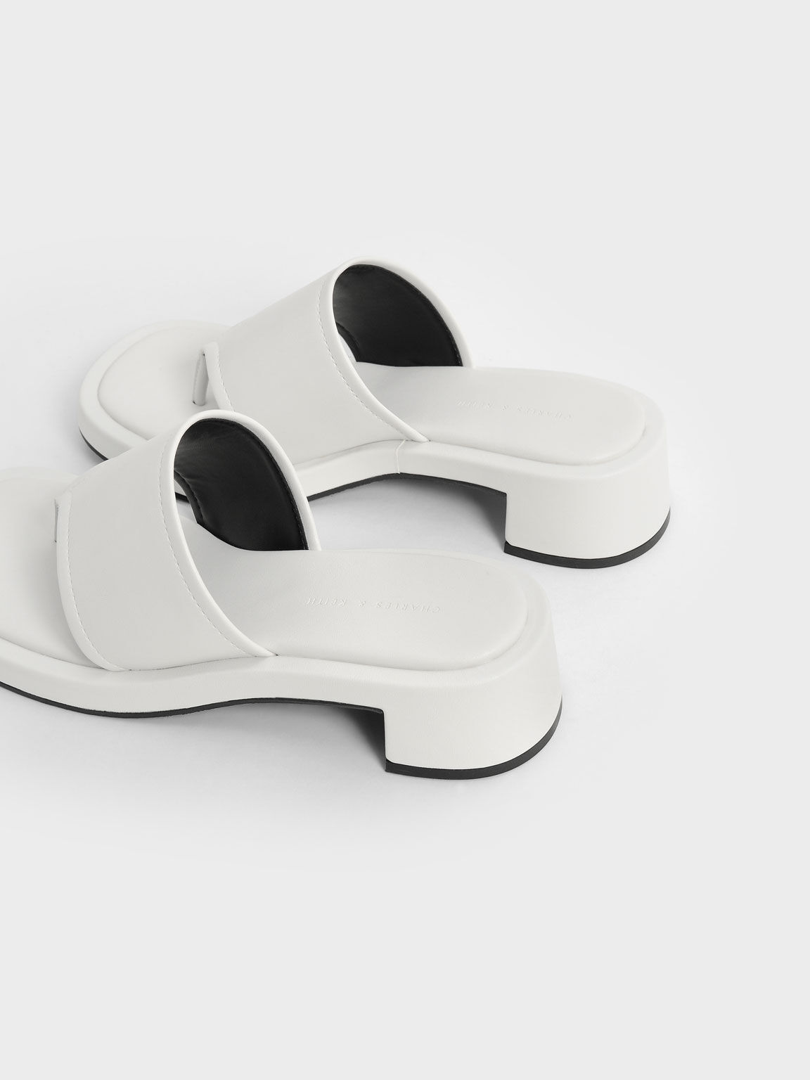 Padded Thong Sandals, White, hi-res