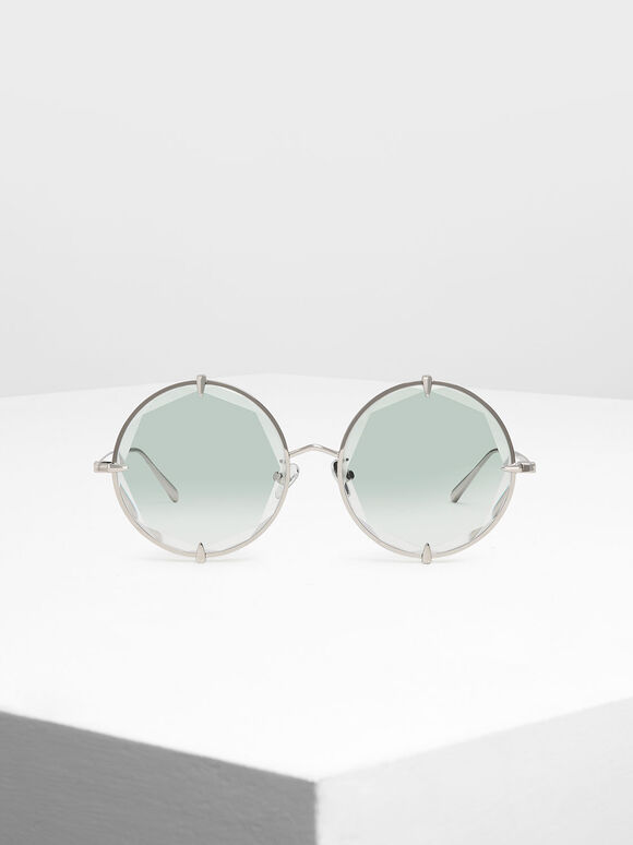 Round Wire Frame Skinny Sunglasses, Multi, hi-res