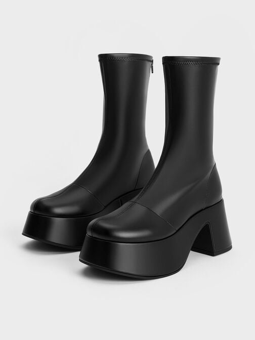 Rubina Platform Calf Boots, Black Box, hi-res
