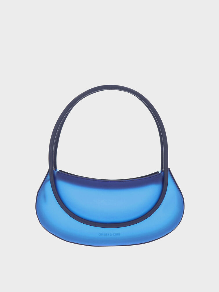 Graphic Top Handle Shoulder Bag, Blue, hi-res