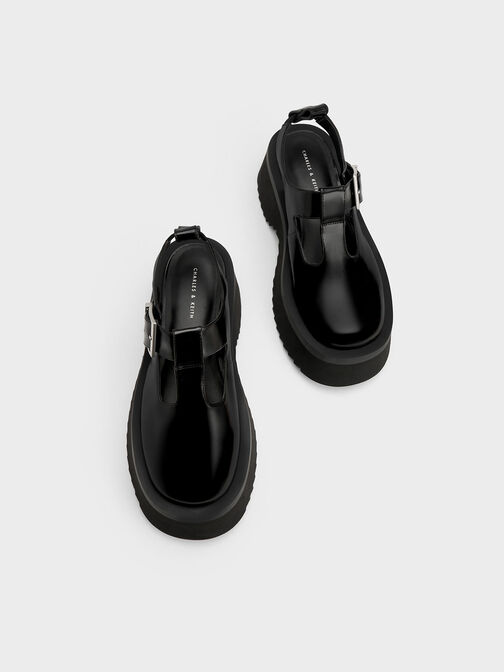 Chaussures Mary Jane à chaîne épaisse et découpes, Noir, hi-res