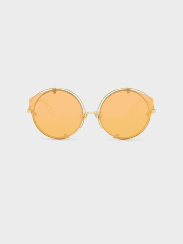 Wire Frame Sunglasses, Gold, hi-res