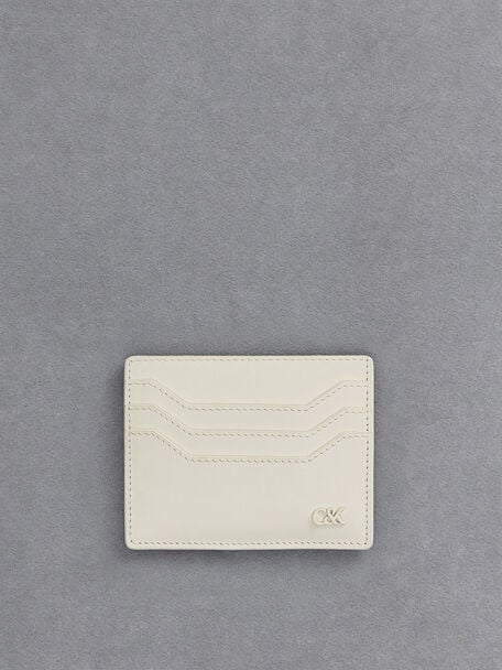 Porte-cartes multi-fentes en cuir, Blanc, hi-res