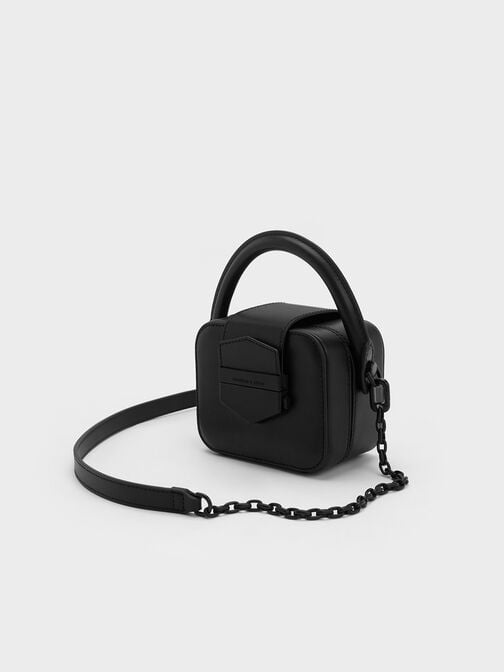 Mini Vertigo Boxy Top Handle Bag, Jet Black, hi-res