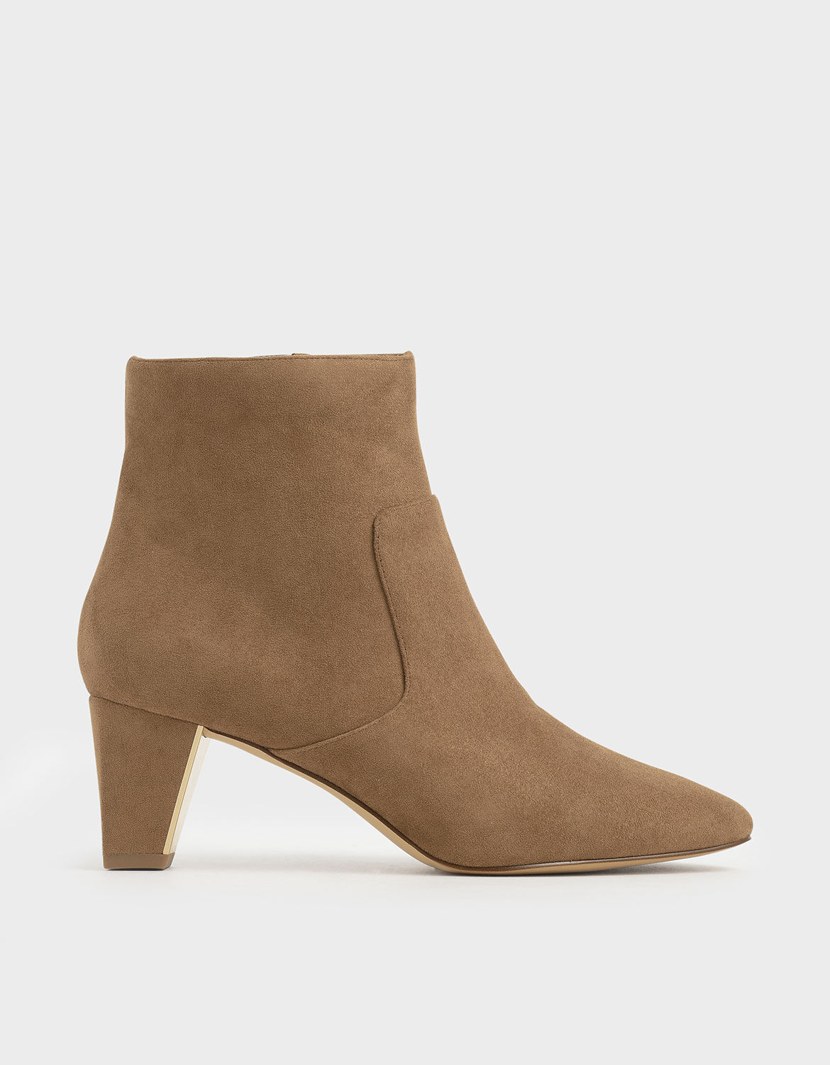 Camel Textured Ankle Boots - CHARLES 