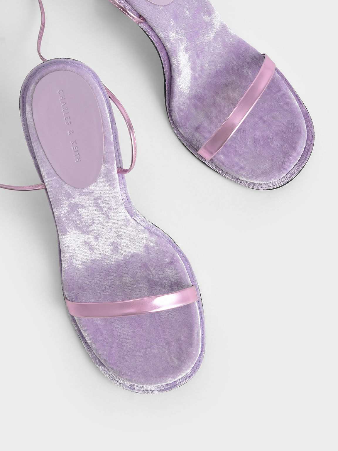 Holiday 2021 Collection: Kiera Metallic Tie-Around Stiletto Sandals, Lilac, hi-res