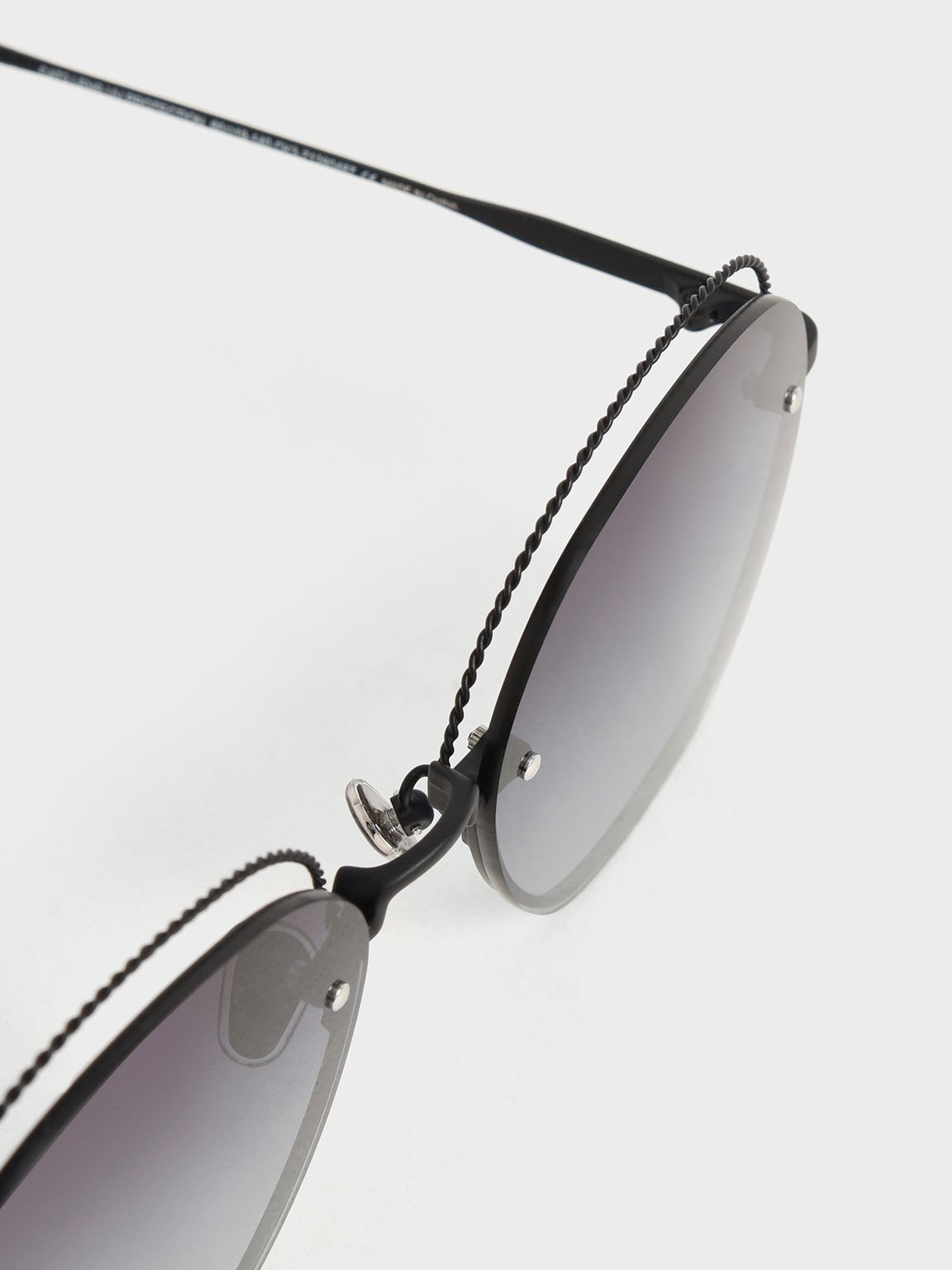 Multi-Tinted Cut-Out Butterfly Sunglasses, Matte Black, hi-res