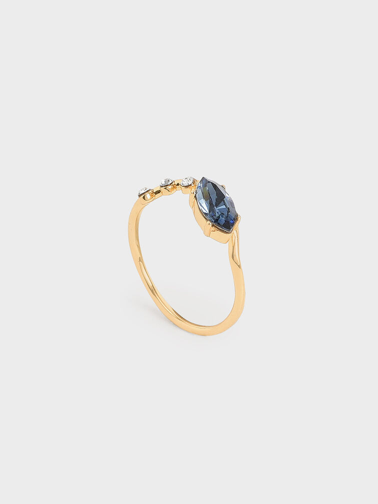 Swarovski® Crystal Geometric Ring, Gold, hi-res