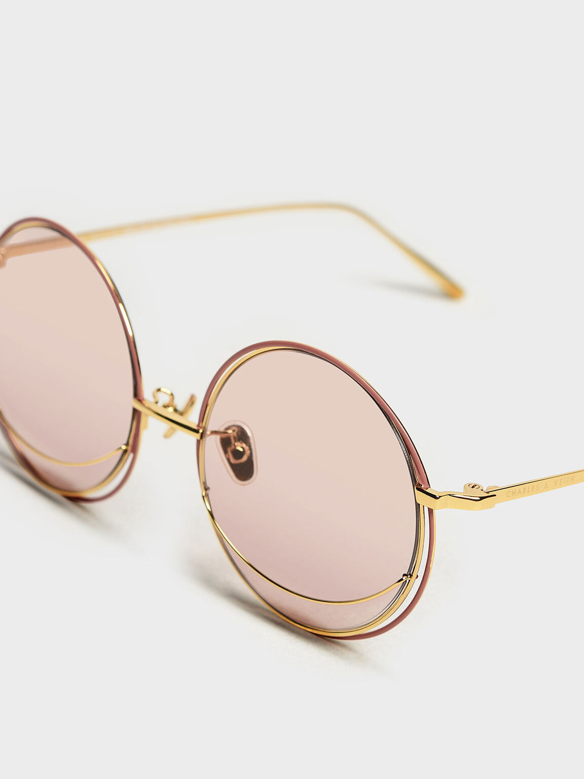 Circle Frame Sunglasses, Pink, hi-res